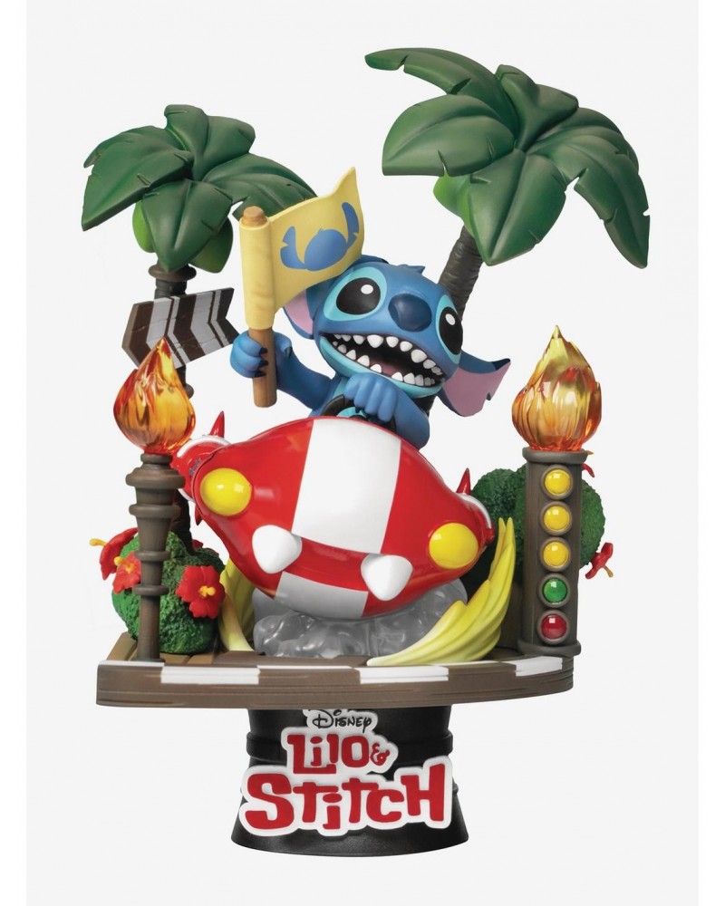 Beast Kingdom Disney Lilo & Stitch D-Stage DS-108 Stitch Racing Car Statue $15.56 Statues