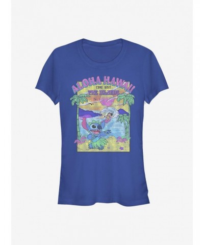 Disney Lilo & Stitch Visit The Islands Girls T-Shirt $7.57 T-Shirts