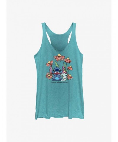 Disney Lilo & Stitch Chibi Floral Girls Tank $8.50 Tanks