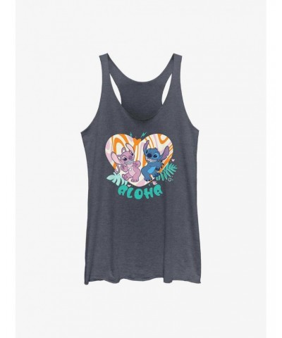 Disney Lilo & Stitch Angel and Stitch Groovy Heart Girls Tank $6.84 Tanks