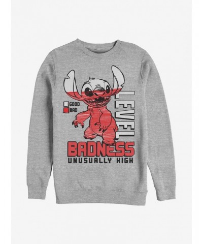 Disney Lilo & Stitch Badness Level Crew Sweatshirt $13.28 Sweatshirts