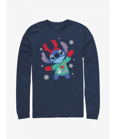 Disney Lilo & Stitch Reindeer Stitch Long-Sleeve T-Shirt $8.95 T-Shirts