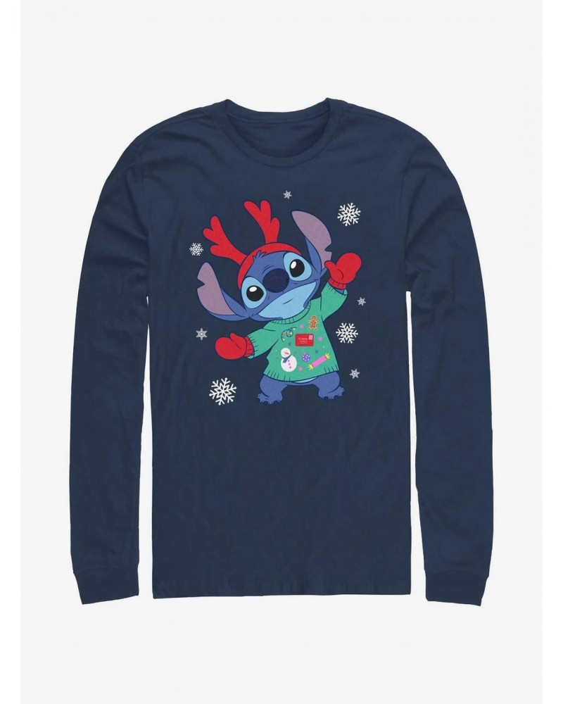 Disney Lilo & Stitch Reindeer Stitch Long-Sleeve T-Shirt $8.95 T-Shirts