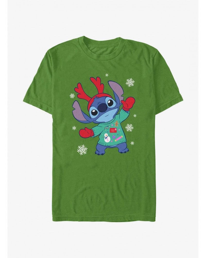 Disney Lilo & Stitch Reindeer Stitch T-Shirt $6.31 T-Shirts