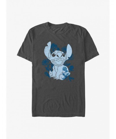 Disney Lilo & Stitch Floral Sketch T-Shirt $7.27 T-Shirts