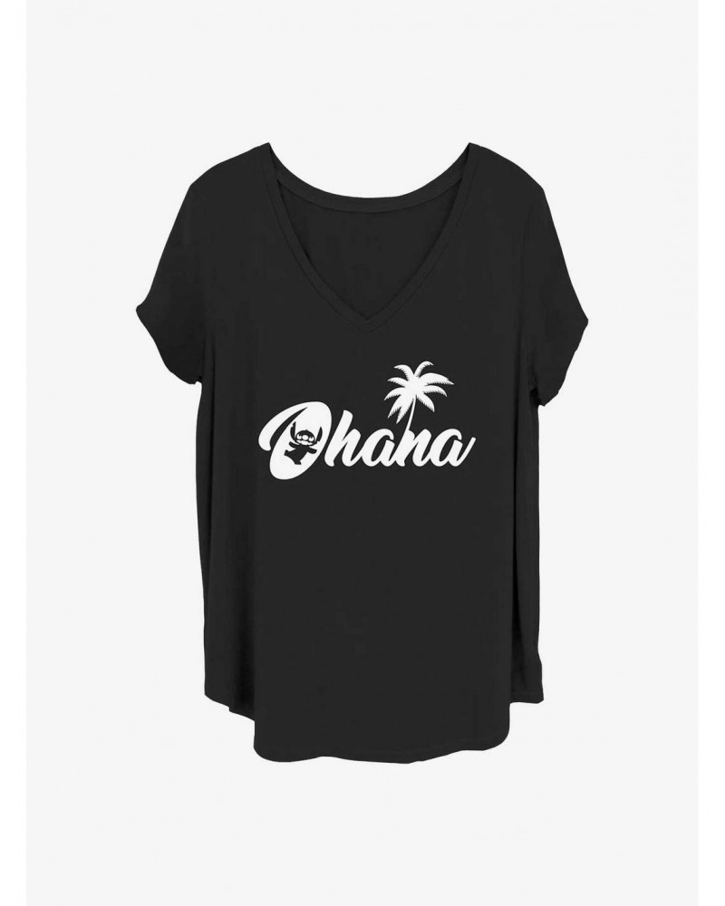 Disney Lilo & Stitch Silhouette Ohana Girls T-Shirt Plus Size $9.94 T-Shirts