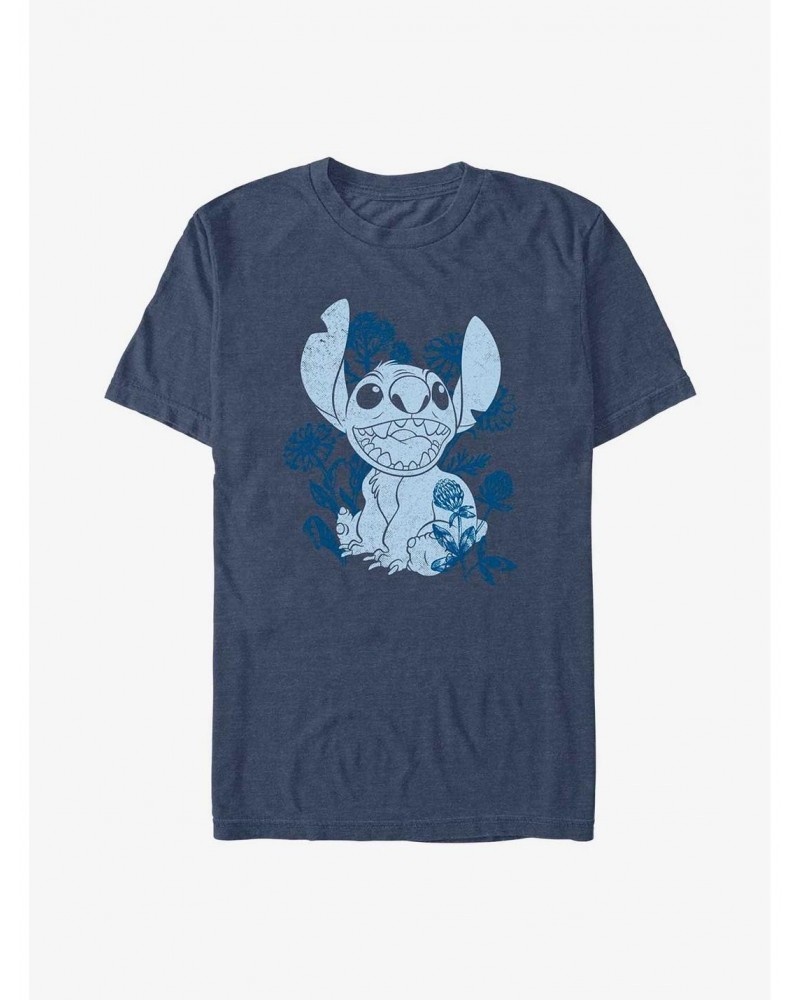 Disney Lilo & Stitch Floral Sketch T-Shirt $8.22 T-Shirts