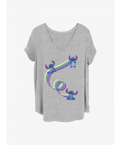 Disney Lilo & Stitch Ribbon Stitches Girls T-Shirt Plus Size $6.94 T-Shirts