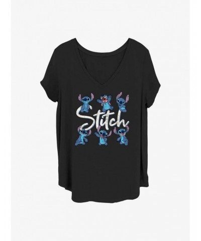 Disney Lilo & Stitch Posing Stitch Girls T-Shirt Plus Size $8.55 T-Shirts