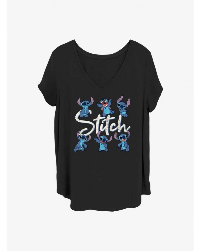 Disney Lilo & Stitch Posing Stitch Girls T-Shirt Plus Size $8.55 T-Shirts