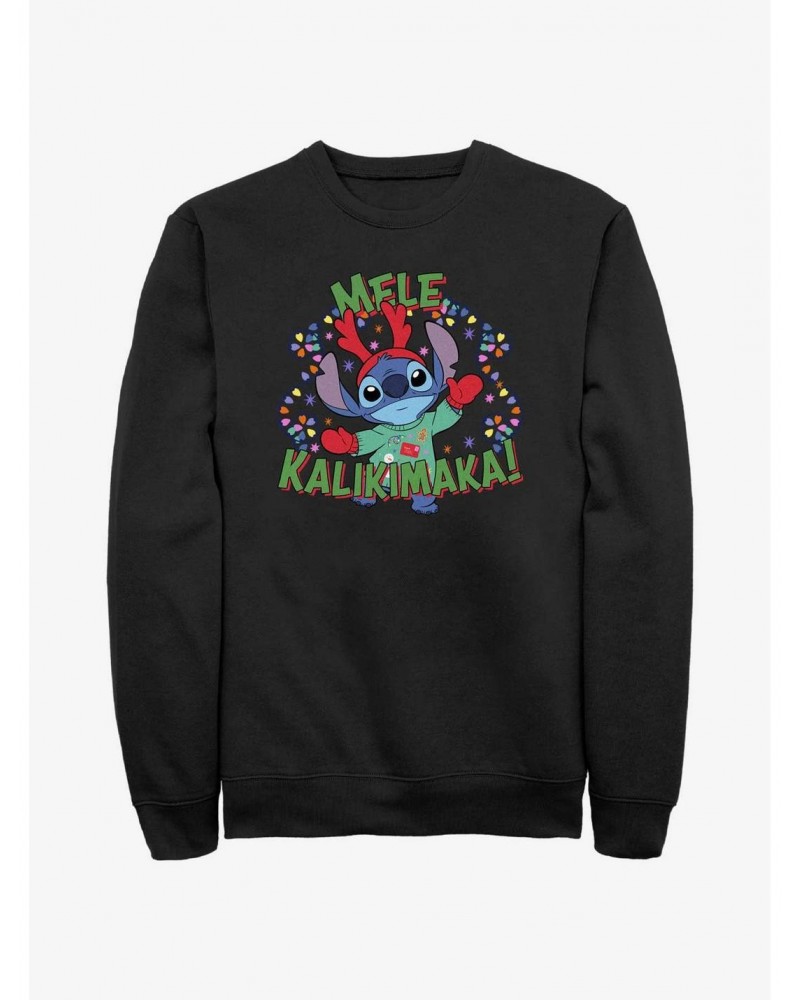 Disney Lilo & Stitch Mele Kalikimaka Merry Christmas in Hawaiian Sweatshirt $12.99 Sweatshirts