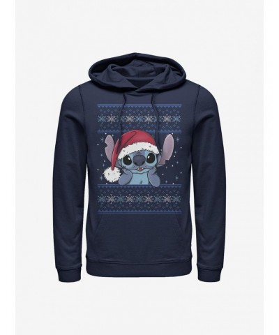 Disney Lilo & Stitch Holiday Stitch Wearing Santa Hat Hoodie $10.78 Hoodies