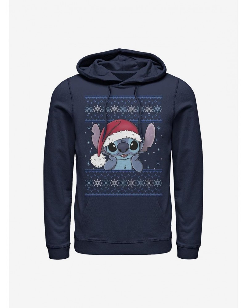 Disney Lilo & Stitch Holiday Stitch Wearing Santa Hat Hoodie $10.78 Hoodies