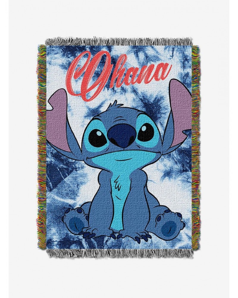 Disney Lilo & Stitch Shibori Stitch Tapestry Throw $13.09 Throws