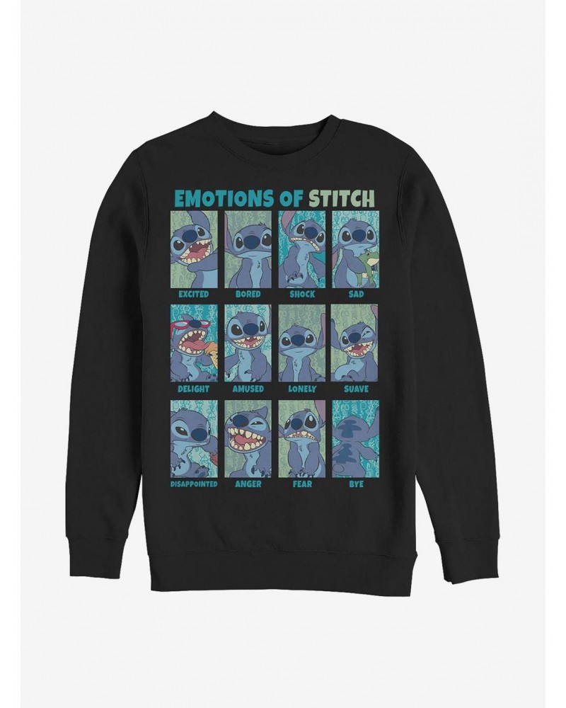 Disney Lilo & Stitch Stitch Emotions Crew Sweatshirt $10.63 Sweatshirts