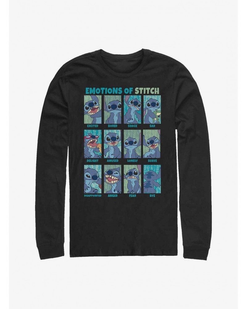 Disney Lilo & Stitch Emotions Of Stitch Long-Sleeve T-Shirt $10.00 T-Shirts