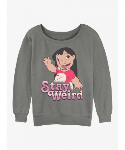 Disney Lilo & Stitch Stay Weird Girls Slouchy Sweatshirt $14.46 Sweatshirts