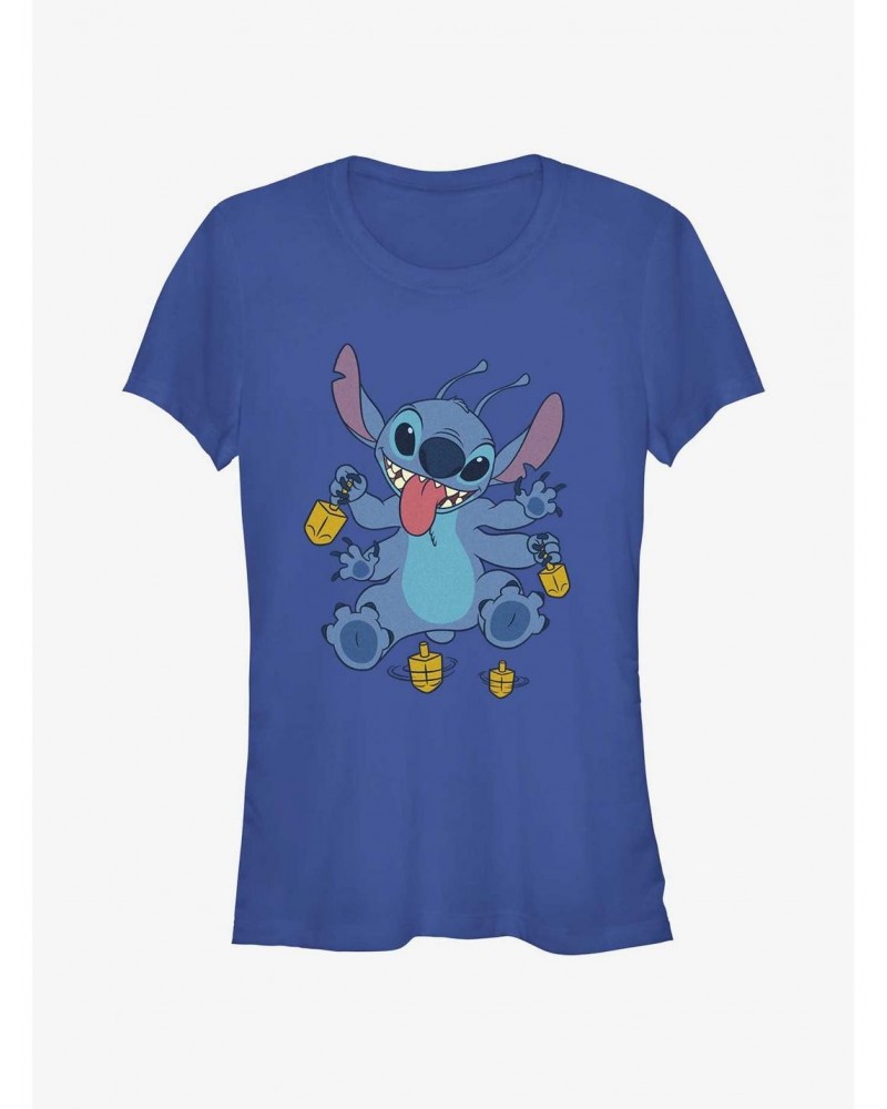 Disney Lilo & Stitch Hanukkah Spinning Dreidels Girls T-Shirt $9.16 T-Shirts