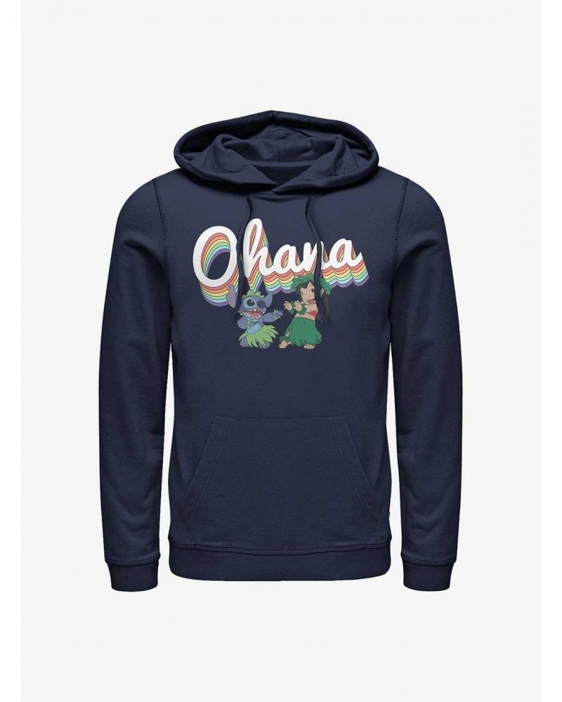 Disney Lilo & Stitch Rainbow Ohana Hoodie $13.29 Hoodies