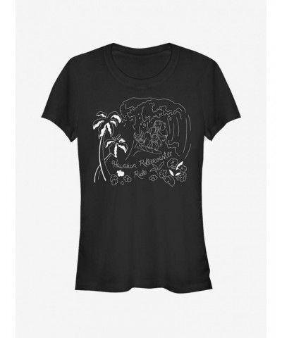 Disney Lilo & Stitch Stitch Surf Line Art Girls T-Shirt $7.57 T-Shirts