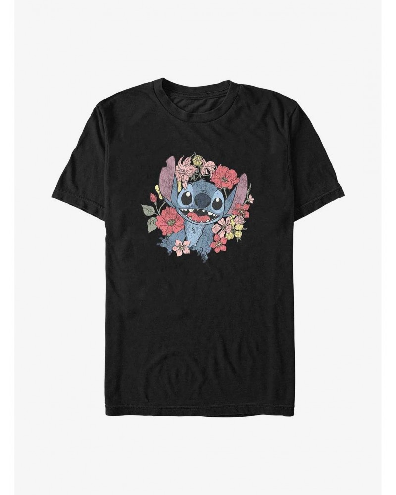 Disney Lilo & Stitch Floral Stitch T-Shirt $6.69 T-Shirts