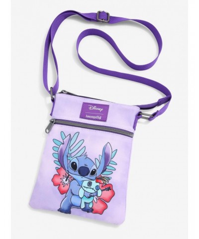 Loungefly Disney Lilo & Stitch Stitch & Flowers Passport Crossbody Bag $6.37 Bags