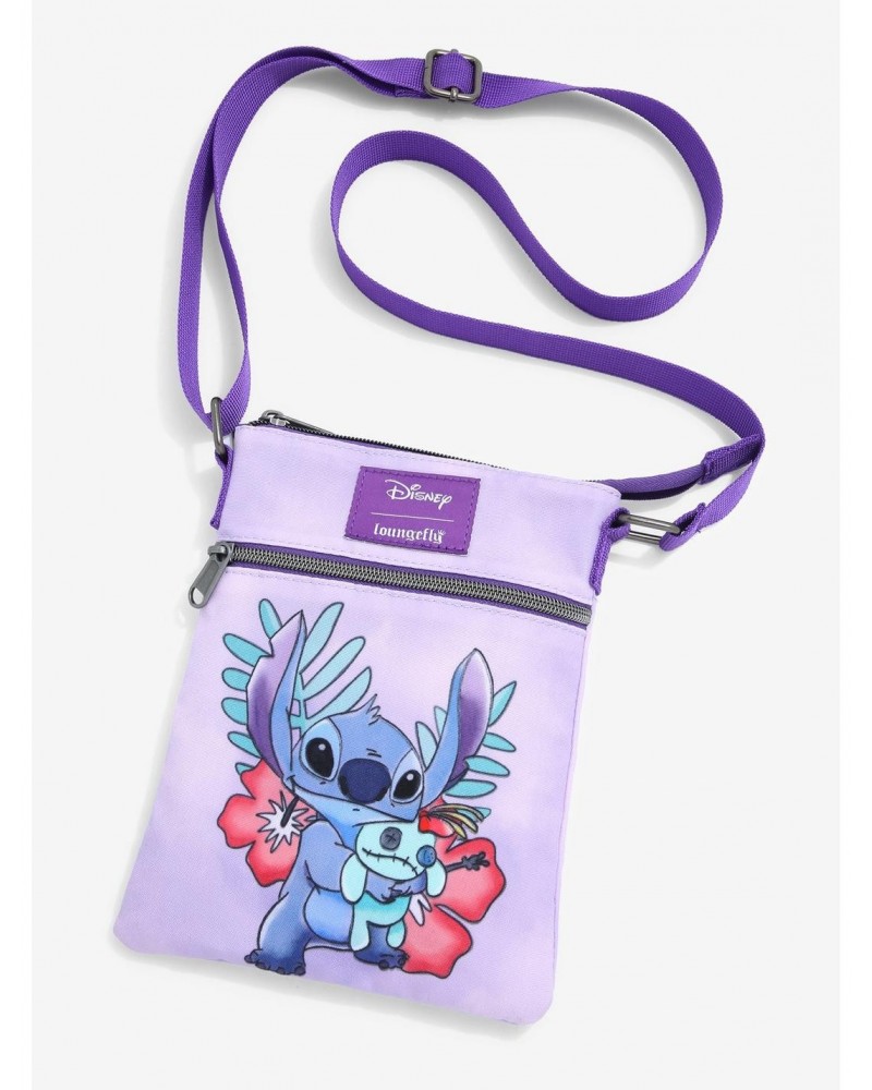 Loungefly Disney Lilo & Stitch Stitch & Flowers Passport Crossbody Bag $6.37 Bags