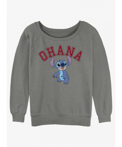 Disney Lilo & Stitch Ohana Collegiate Girls Slouchy Sweatshirt $14.17 Sweatshirts