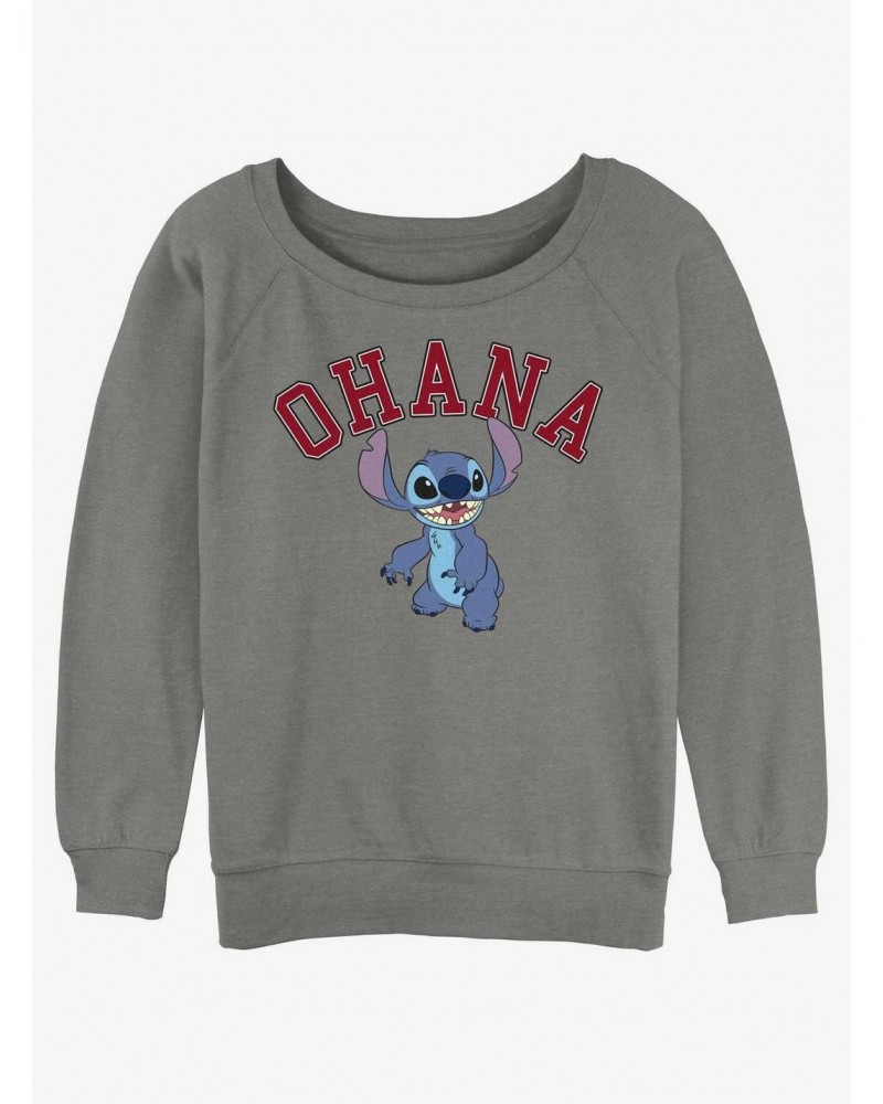 Disney Lilo & Stitch Ohana Collegiate Girls Slouchy Sweatshirt $14.17 Sweatshirts