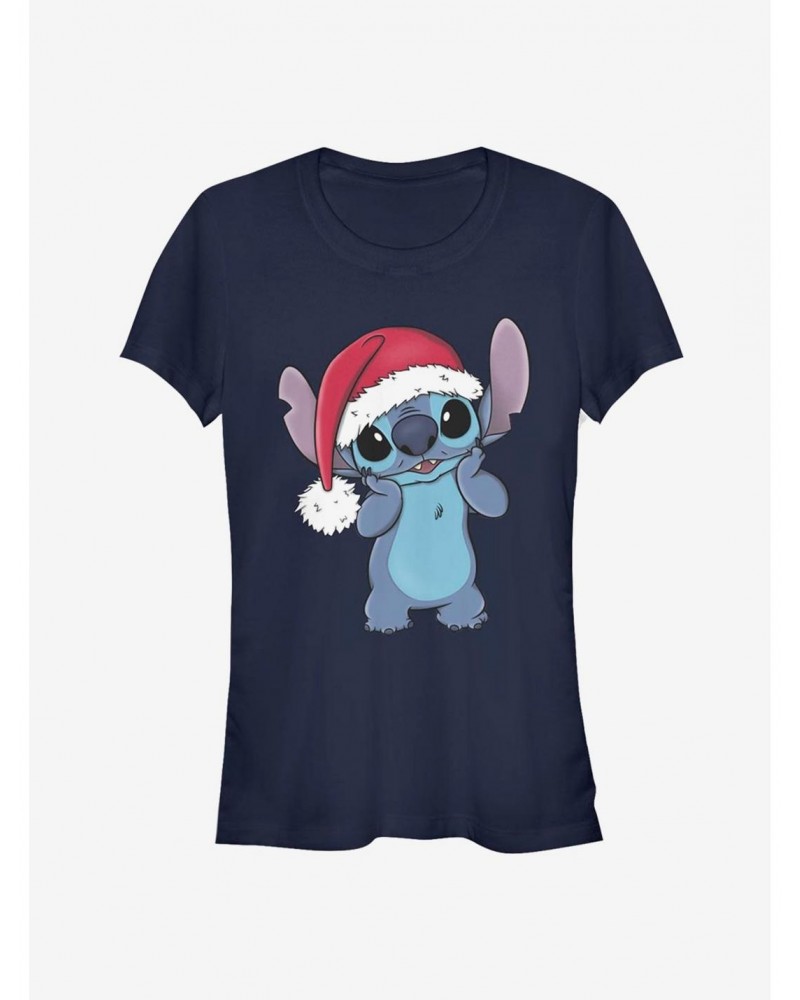 Disney Lilo & Stitch Christmas Cute Santa Stitch Girls T-Shirt $7.57 T-Shirts