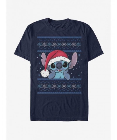 Disney Lilo & Stitch Holiday Stitch Wearing Santa Hat T-Shirt $6.12 T-Shirts