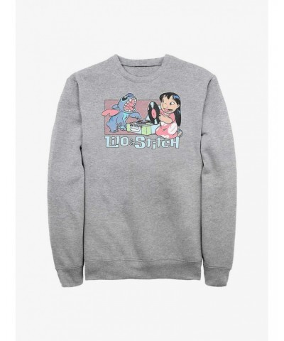 Disney Lilo & Stitch Duo Records Crew Sweatshirt $10.04 Sweatshirts