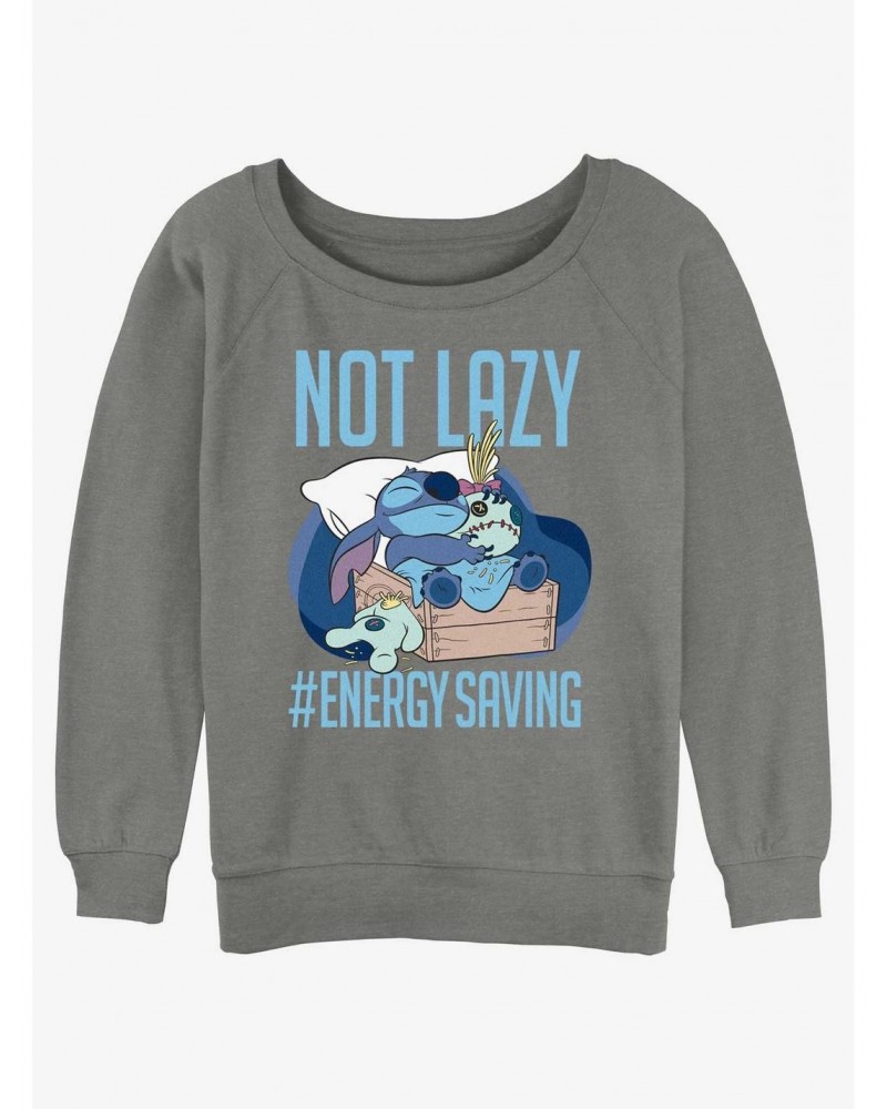 Disney Lilo & Stitch Lazy Energy Girls Slouchy Sweatshirt $13.28 Sweatshirts