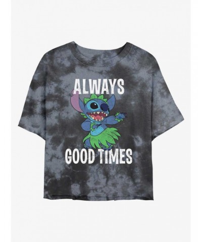 Disney Lilo & Stitch Always Good Times Tie-Dye Girls Crop T-Shirt $9.02 T-Shirts