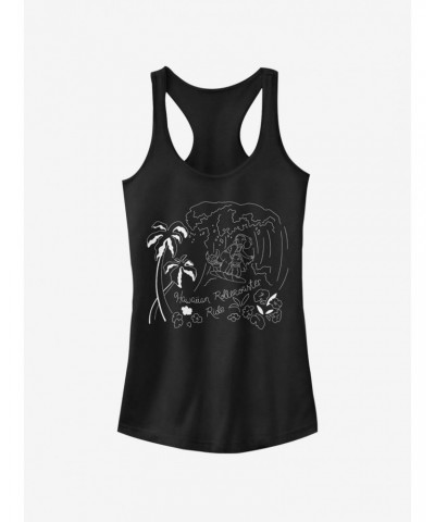 Disney Lilo & Stitch Stitch Surf Line Art Girls Tank $8.37 Tanks