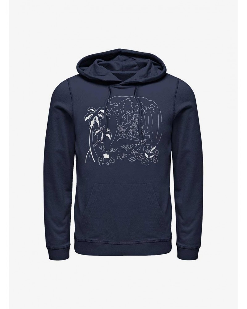 Disney Lilo & Stitch Hawaiian Rollercoaster Ride Hoodie $14.01 Hoodies