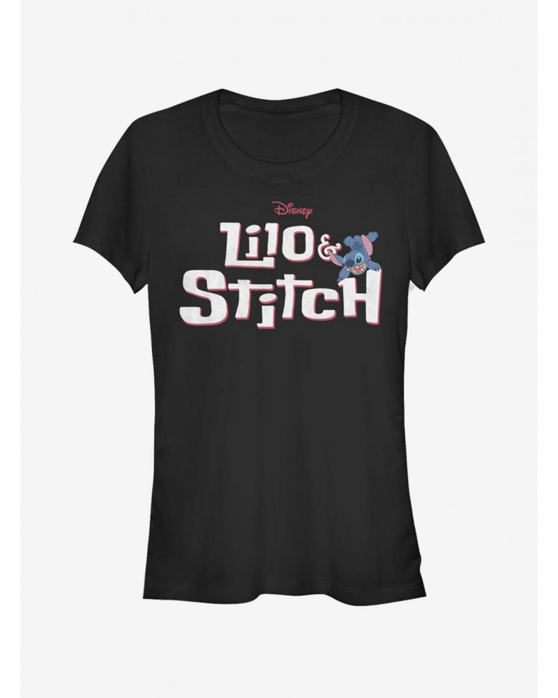 Disney Lilo & Stitch Stitch With Logo Girls T-Shirt $7.57 T-Shirts