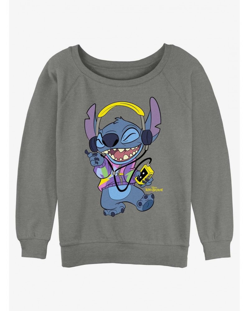 Disney Lilo & Stitch Rockin' Stitch Girls Slouchy Sweatshirt $11.22 Sweatshirts