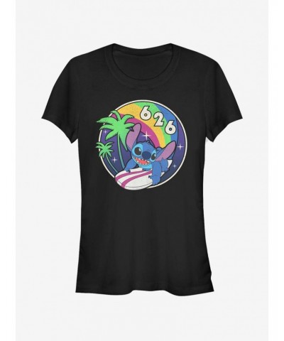 Disney Lilo & Stitch Retro Rainbow Girls T-Shirt $6.97 T-Shirts