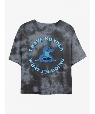 Disney Lilo & Stitch No Idea Tie-Dye Girls Crop T-Shirt $9.94 T-Shirts