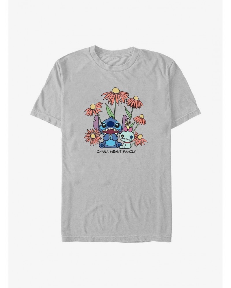 Disney Lilo & Stitch Chibi Floral T-Shirt $7.07 T-Shirts