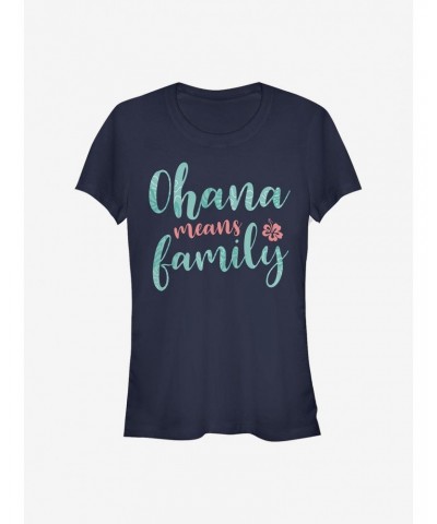 Disney Lilo & Stitch Ohana Script Girls T-Shirt $6.97 T-Shirts