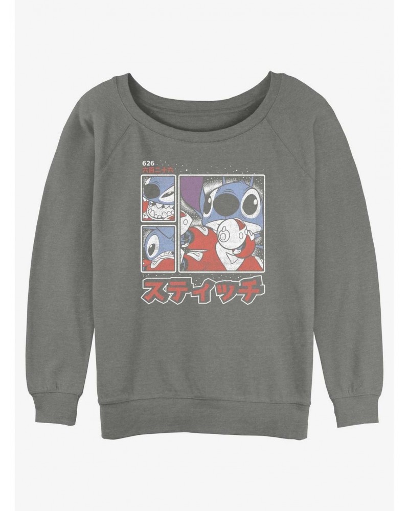 Disney Lilo & Stitch Pew Pew Panels Girls Slouchy Sweatshirt $9.15 Sweatshirts