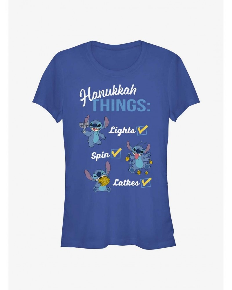 Disney Lilo & Stitch Hanukkah List Girls T-Shirt $6.37 T-Shirts