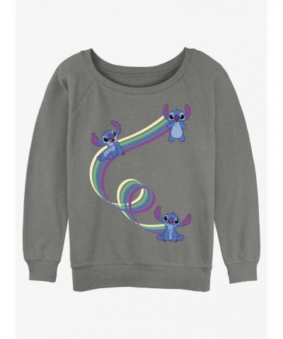 Disney Lilo & Stitch Ribbon Stitches Girls Slouchy Sweatshirt $9.74 Sweatshirts