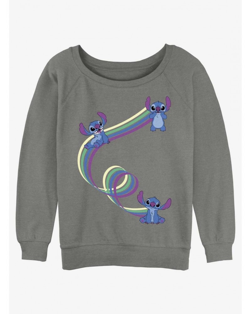 Disney Lilo & Stitch Ribbon Stitches Girls Slouchy Sweatshirt $9.74 Sweatshirts