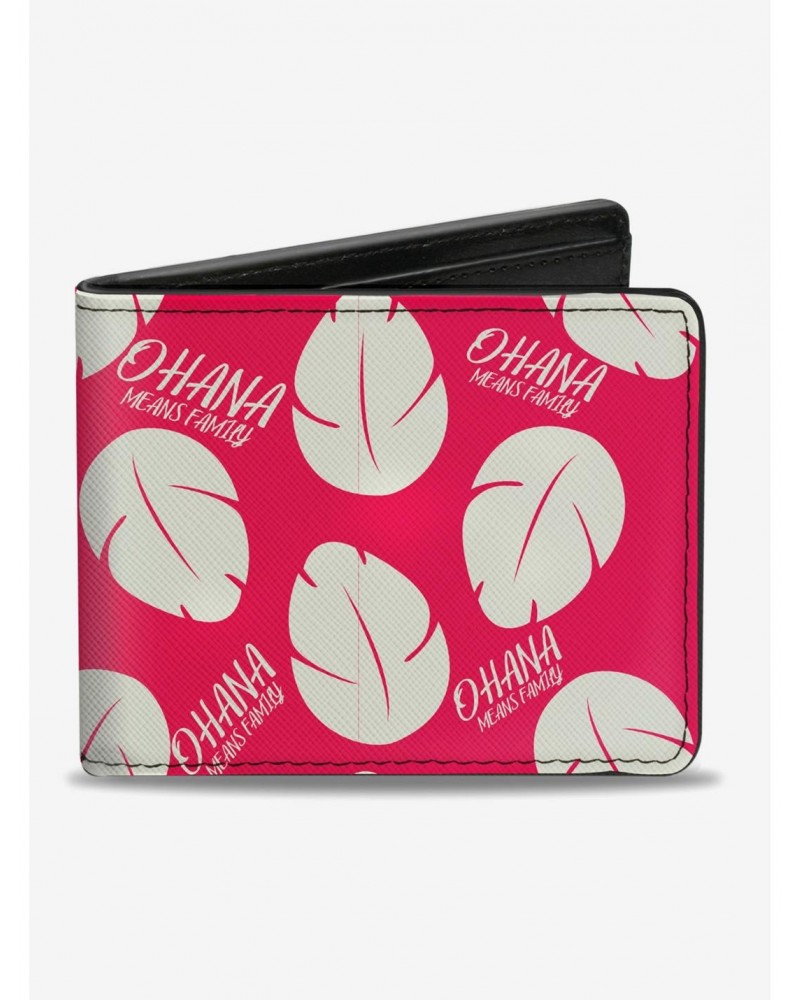 Disney Lilo Stitch Ohana Means Family Bounding Dress Leaves Bi-fold Wallet $7.32 Wallets