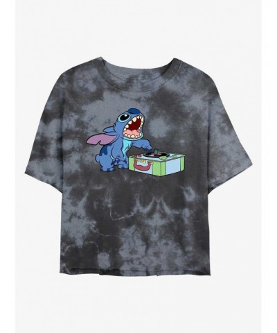 Disney Lilo & Stitch DJ Stitch Tie-Dye Girls Crop T-Shirt $6.94 T-Shirts