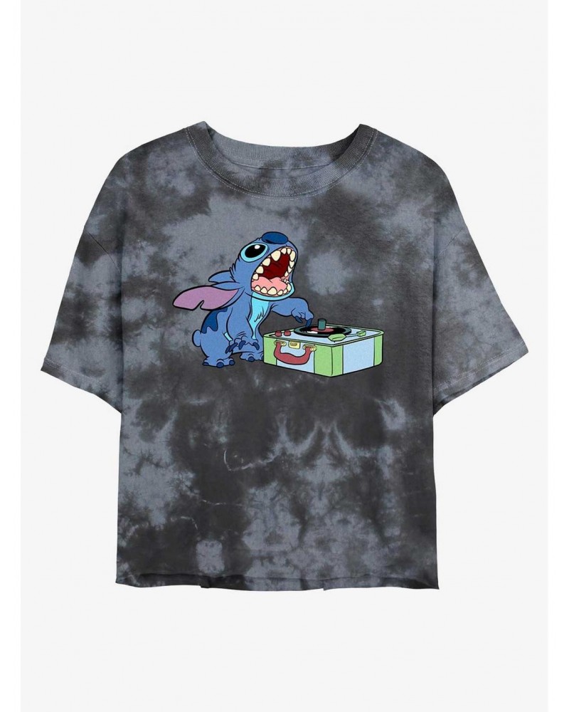 Disney Lilo & Stitch DJ Stitch Tie-Dye Girls Crop T-Shirt $6.94 T-Shirts