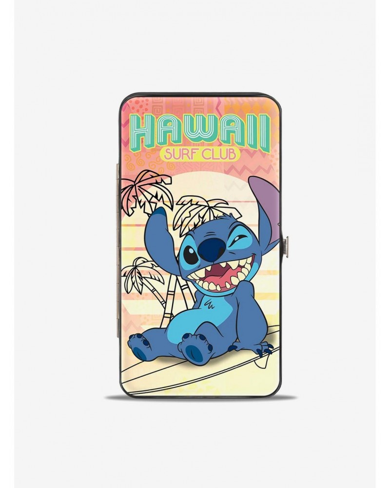 Disney Lilo & Stitch Hawaii Surf Club Stitch Winking Pose Hinged Wallet $8.78 Wallets